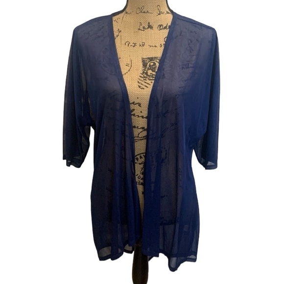 LULAROE Sheer Navy Lindsay Kimono Cover NWOT Size S - Picture 1 of 7